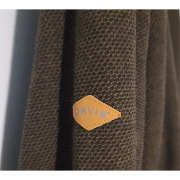 MEN'S ORVIS FLEECE LINED SWEATER SWEATSHIRT PULLOVER KNIT BROWN BLACK SZ XXL EUC - Picture 6 of 9